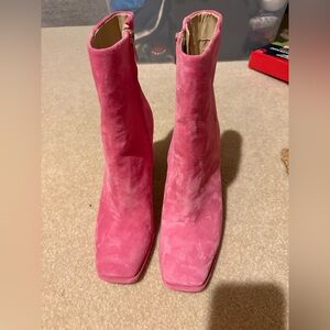 Sam Edelman pink suede booties